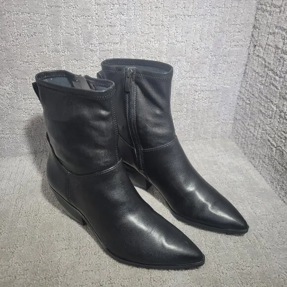 Franco Sarto L-Sammi Women's Size 7M US Black Leather Ankle Boots