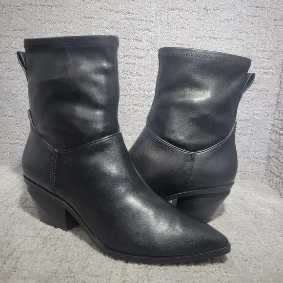 Franco Sarto L-Sammi Women's Size 7M US Black Leather Ankle Boots