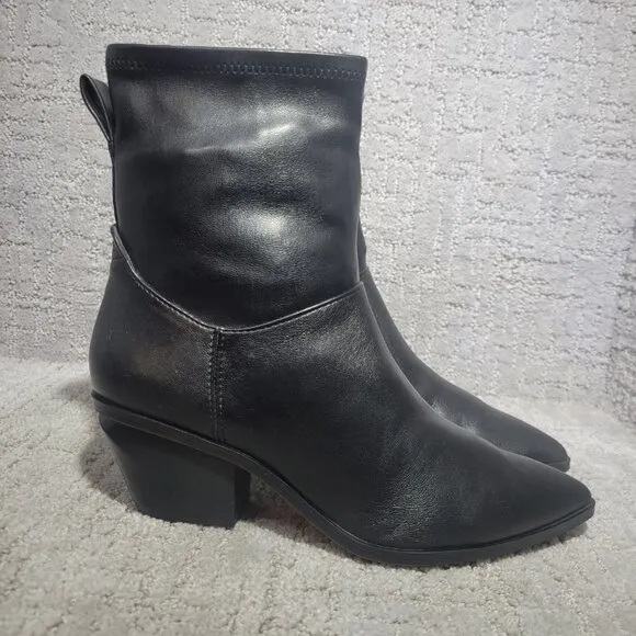 Franco Sarto L-Sammi Women's Size 7M US Black Leather Ankle Boots