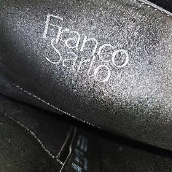 Franco Sarto Lauralei Black Leather Upper Tall Boots Size 9M Like New