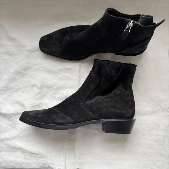 Franco Sarto | Yeni Black Suede Ankle Boots Sz 8M Square Toe