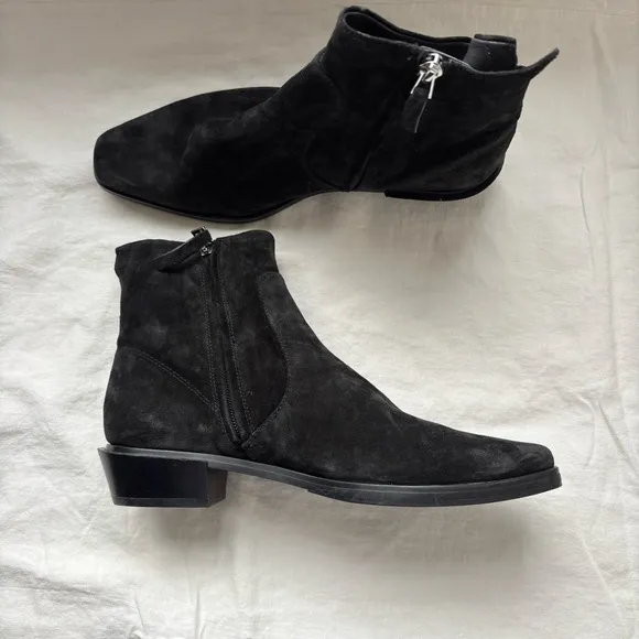 Franco Sarto | Yeni Black Suede Ankle Boots Sz 8M Square Toe