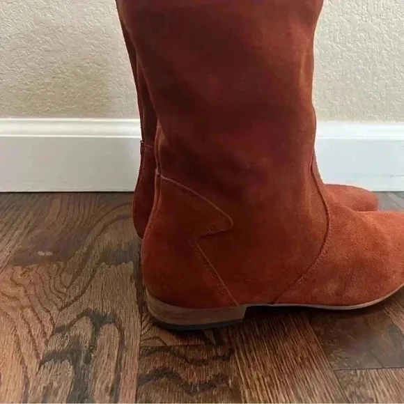 Free People Ashville Slouchy Suede Leather Ankle Boots Size 36, US 6 Rust 935296