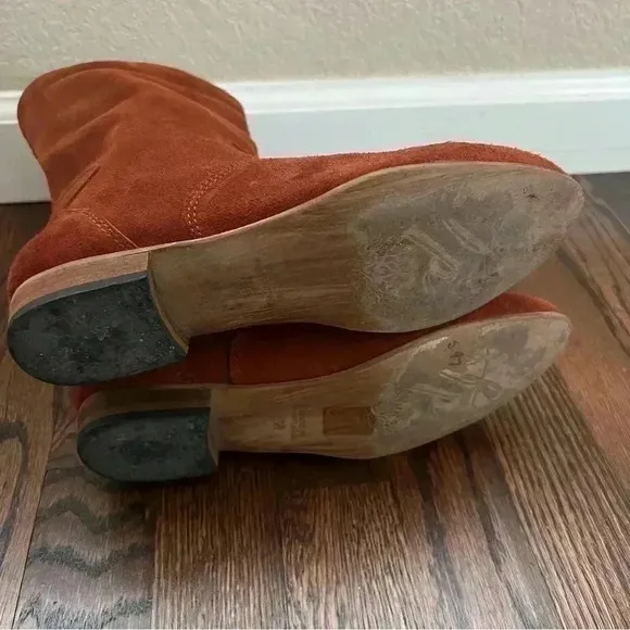 Free People Ashville Slouchy Suede Leather Ankle Boots Size 36, US 6 Rust 935296