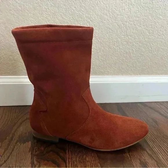 Free People Ashville Slouchy Suede Leather Ankle Boots Size 36, US 6 Rust 935296