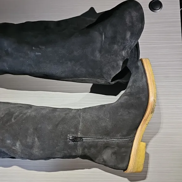 Free People Banks Over the Knee Black Suede Boots‎ 37.5 (US 7) EUC/NWOT $368