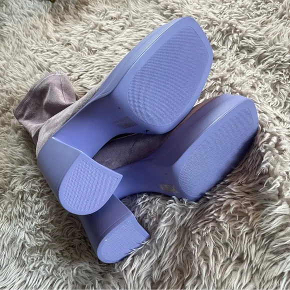 Free People Double Stacked Platform Boots in Lavender