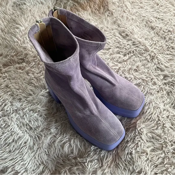 Free People Double Stacked Platform Boots in Lavender