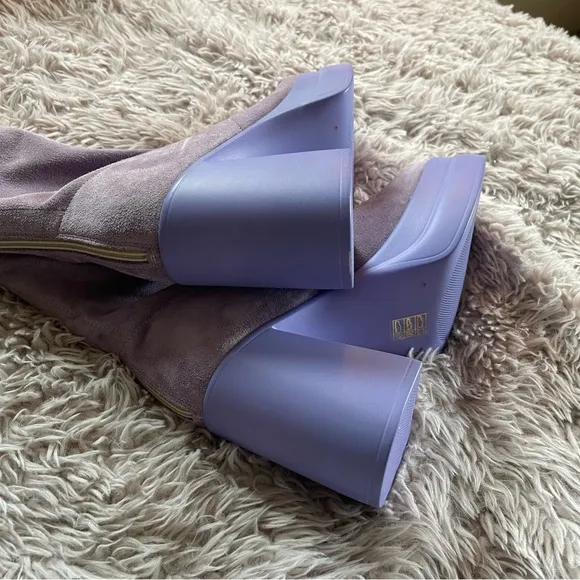 Free People Double Stacked Platform Boots in Lavender