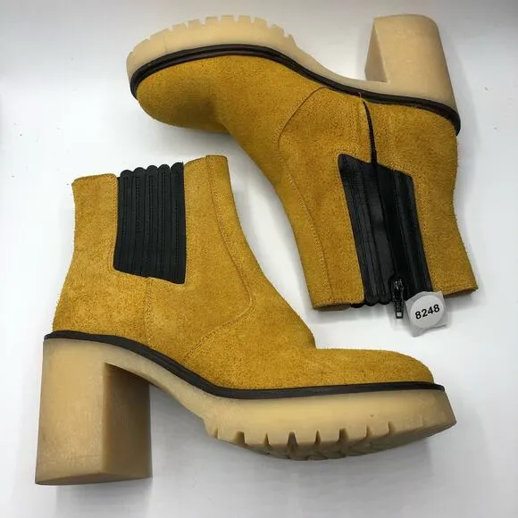 Free People James Chelsea Suede Boots Mustard Size EU 39 / US 9