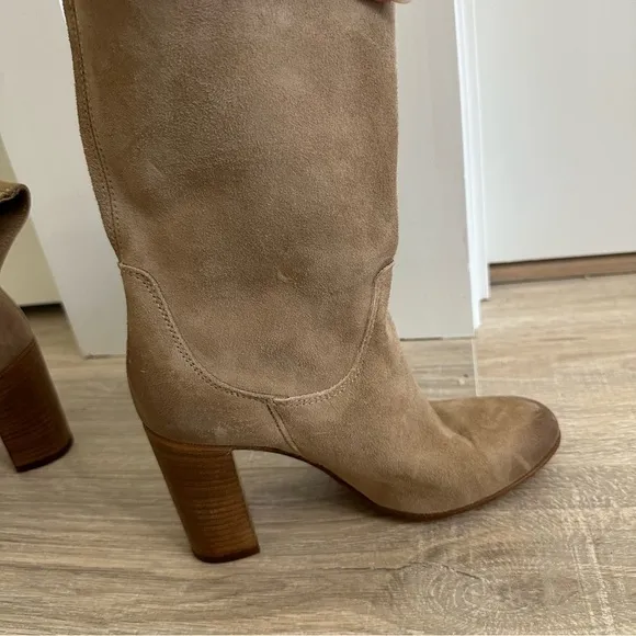 Free People light gray Dakota Suede Heeled Bootie