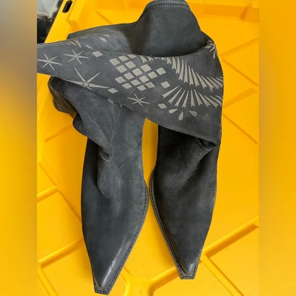 Free People Moon and Back Black Western Boots Size 40
