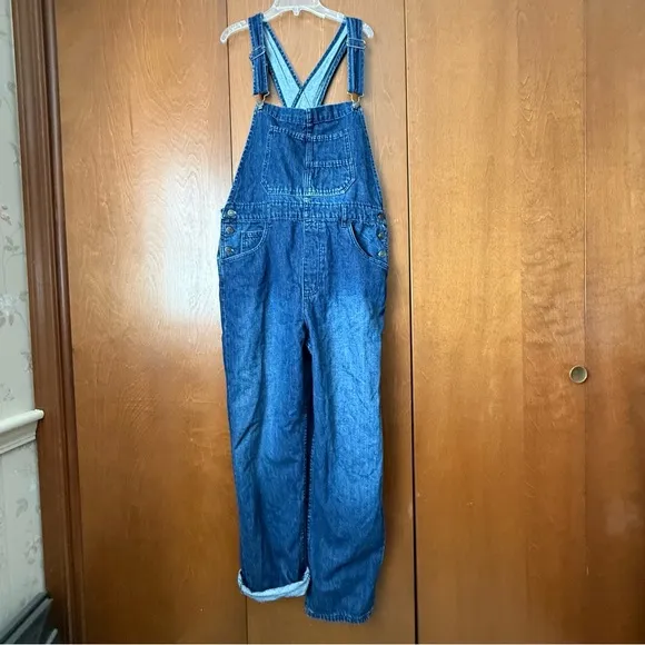 Free People Stylish Blue Denim Overalls NWOT Sz L