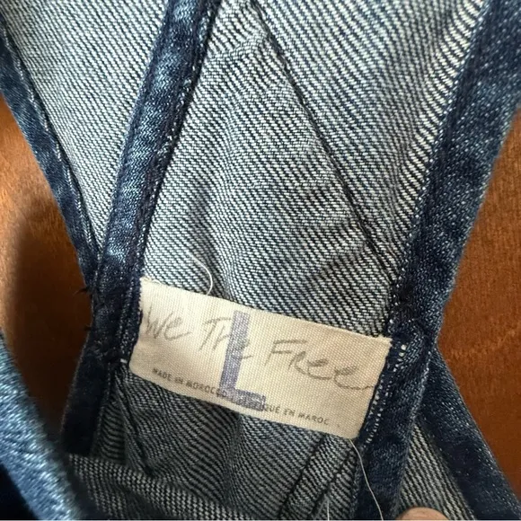Free People Stylish Blue Denim Overalls NWOT Sz L