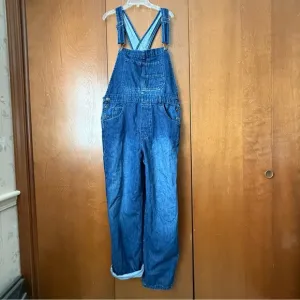Free People Stylish Blue Denim Overalls NWOT Sz L