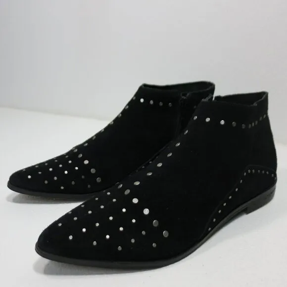 Free People Suede Leather Riveted Point Toe Booties Women's Footwear Boot Sz 40