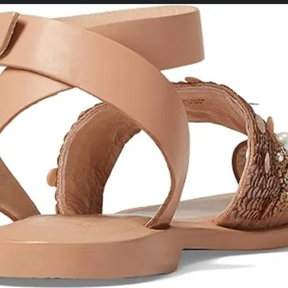 Free People Sun Peaks Embellished Sandals in Sandbar size 41/9
