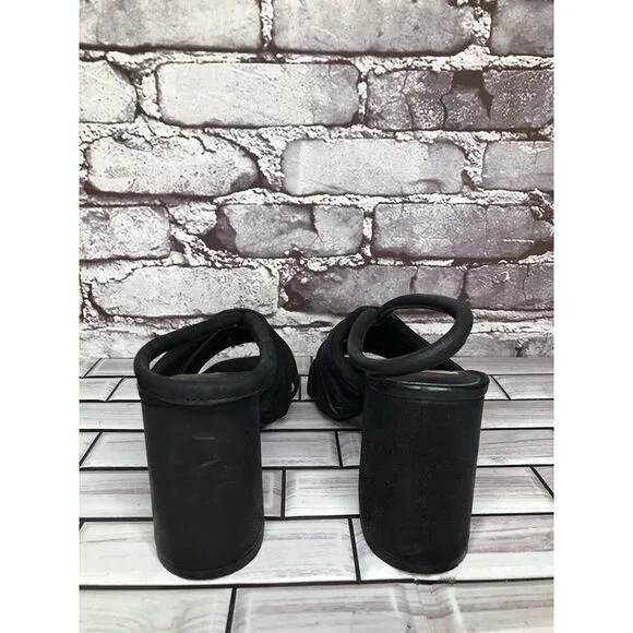 Free People Black Leather Cuban Heel Cage Strappy Sandals Women’s 37.5M US/7M US