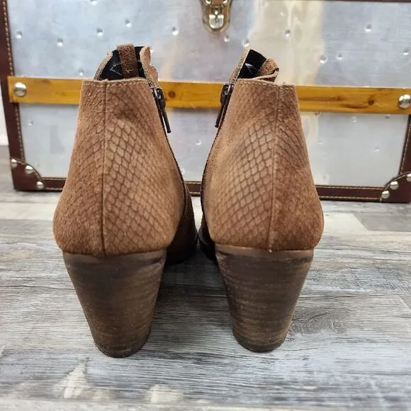 Free Short Loveland Suede Woven Ankle Boots sz 39