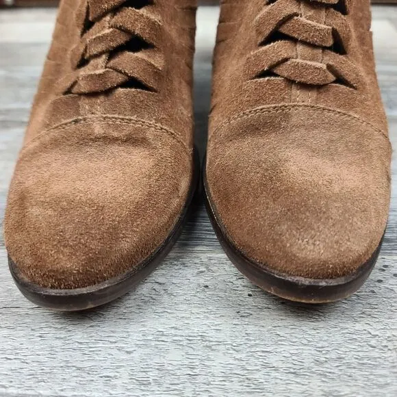 Free Short Loveland Suede Woven Ankle Boots sz 39