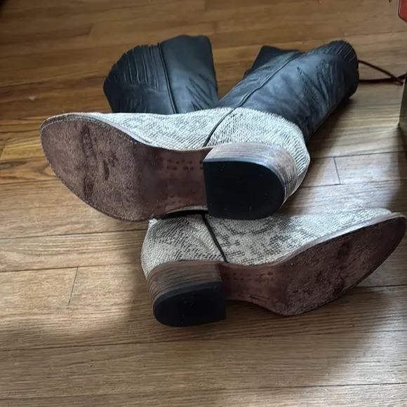 Freebird Black and Gray Heeled Boots Classic Design
