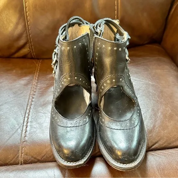 Freebird by Steven Black Ankle Boots with Buckle Straps