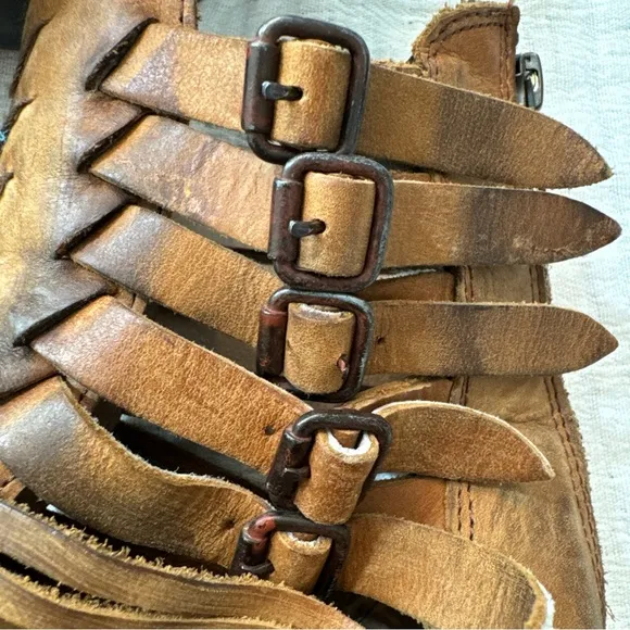 FREEBIRD BY STEVEN Sally' Huarache Bootie Leather Rare And Retired, Women’s 9