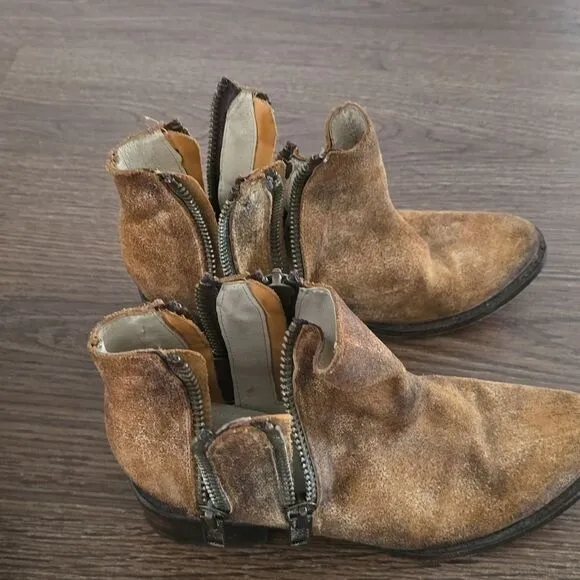 FREEBIRD by Steven Brown Suede “Clash” Ankle Booties sz9