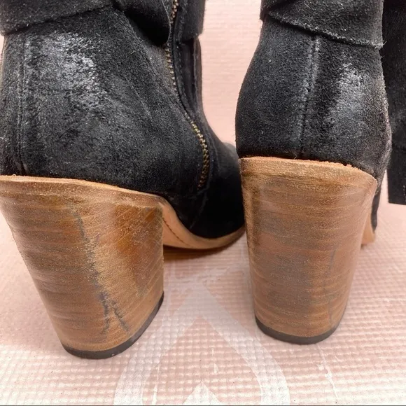 Freebird Leather Riot Black Distressed Boots Rare