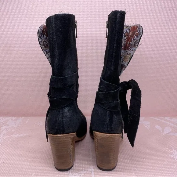 Freebird Leather Riot Black Distressed Boots Rare