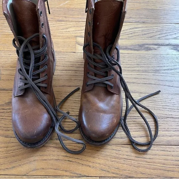 Freebird Manchester Lace Up Boots Cognac Leather Size 6
