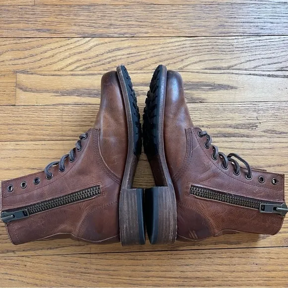 Freebird Manchester Lace Up Boots Cognac Leather Size 6