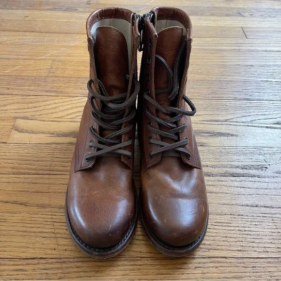 Freebird Manchester Lace Up Boots Cognac Leather Size 6