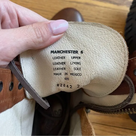 Freebird Manchester Lace Up Boots Cognac Leather Size 6