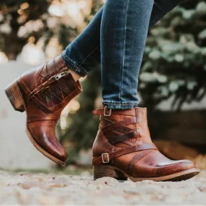 Freebird Sammi Strappy Distressed Leather Boots Size 7