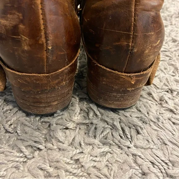 Freebird Sammi Strappy Distressed Leather Boots Size 7