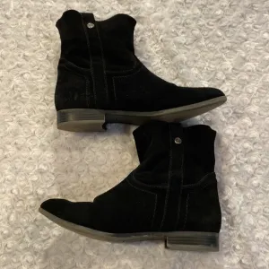 FRYE &amp; CO suede leather black boots pull on sz 8 women’s western cowgirl classic