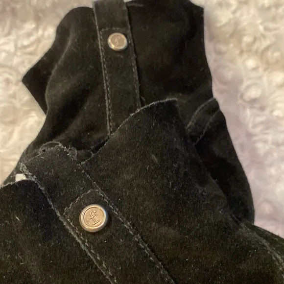 FRYE &amp; CO suede leather black boots pull on sz 8 women’s western cowgirl classic