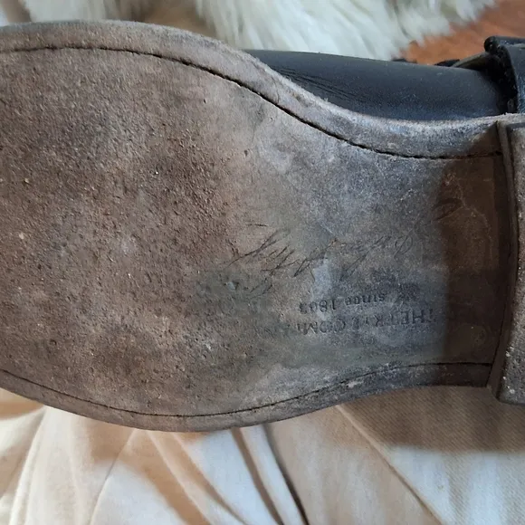 Frye Black  Phillip Harness Studded Leather Riding Boots 6.5