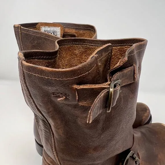 Frye Boots Women's 8.5 Brown Veronica Leather Short Bootie Factory Distressed