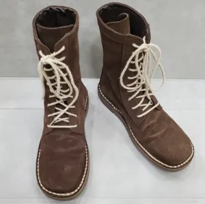 Frye boots women's size 9 brown suede leather lace up combat leather lined Rare