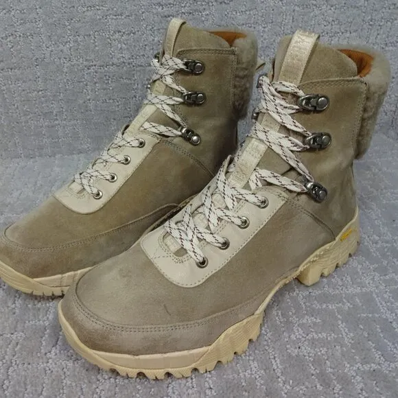 FRYE Brit Women’s Size 12 Beige Multi Suede Tumbled Goat Shearling Hiker's Boots
