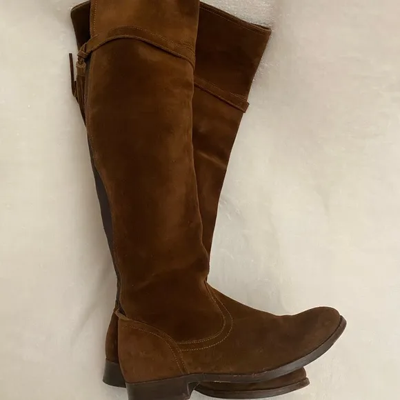 Frye Brown Suede Leather Over-the-Knee Boots