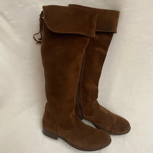 Frye Brown Suede Leather Over-the-Knee Boots