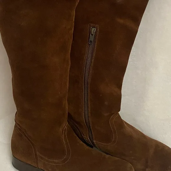Frye Brown Suede Leather Over-the-Knee Boots