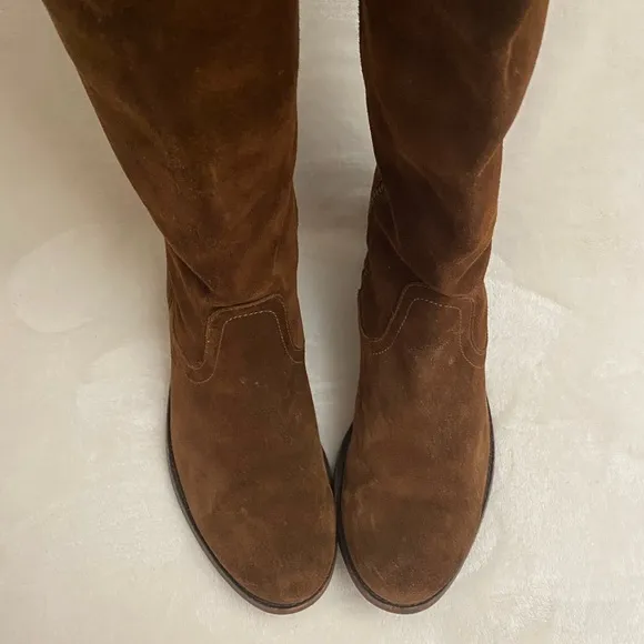 Frye Brown Suede Leather Over-the-Knee Boots