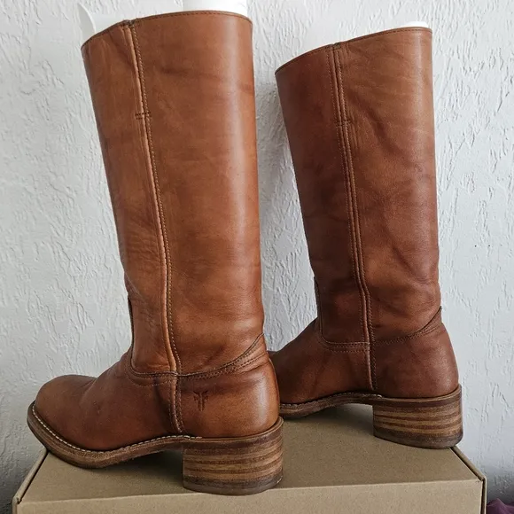 FRYE Campus 14L Saddle Brown Leather Tall Boots