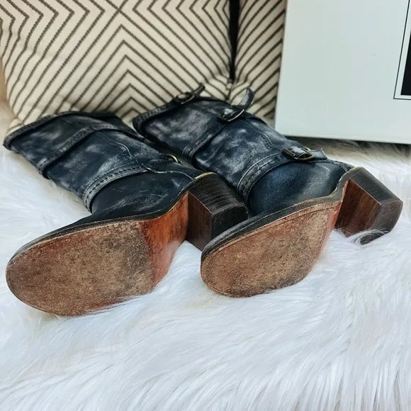 Frye Carmen 3 Strap Distressed Boot.