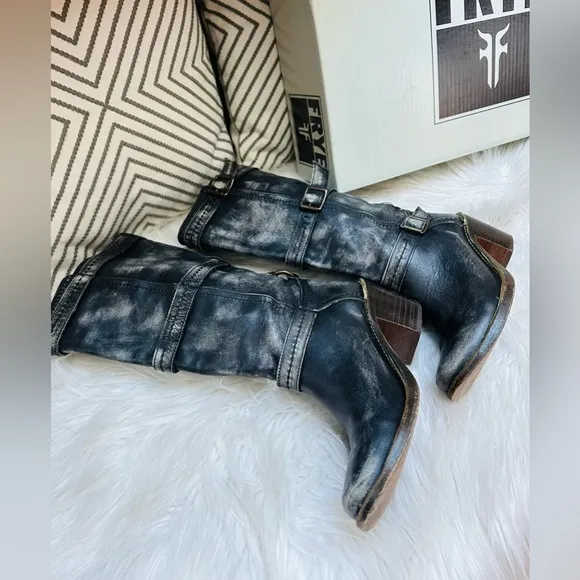 Frye Carmen 3 Strap Distressed Boot.