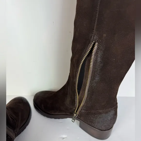 FRYE Chocolate Brown Melissa Over the Knee Suede Boots Size 6 B NEW